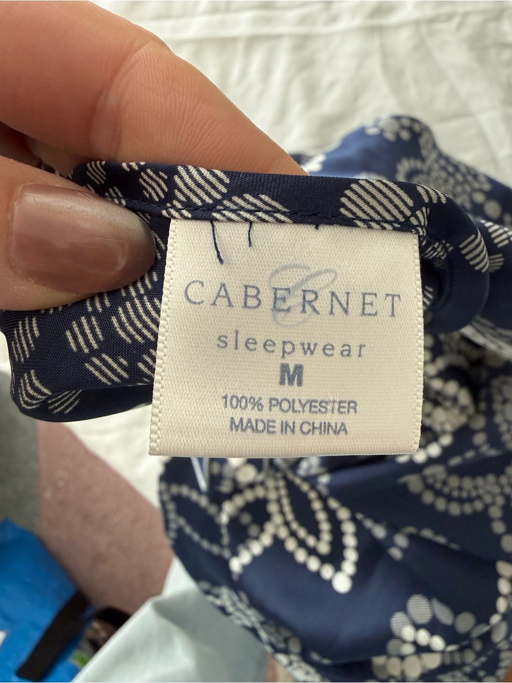 Cabernet Satin Floral Chemise Nightgown Slip Dress Blue M Y2K - Picture 6 of 10